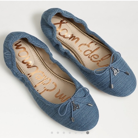 Sam Edelman Shoes - Sam Edelman Felicia Ballet Flat Shoes Blue Denim